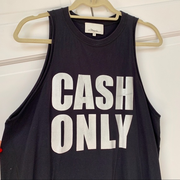 3.1 Phillip Lim Black “Cash Only” Tank Top - Picture 10 of 11